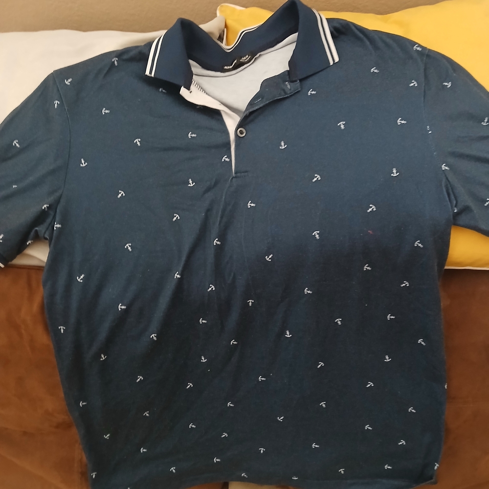 NFINITY Navy Polo with White Anchor Motif